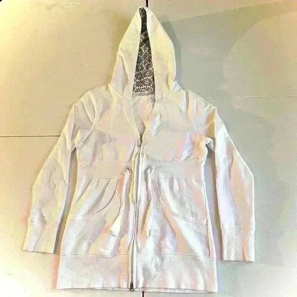 Danskin Now Womens Size M (8/10) White Full Zip Run Walk Sweatshirt Hoodie - Picture 1 of 8